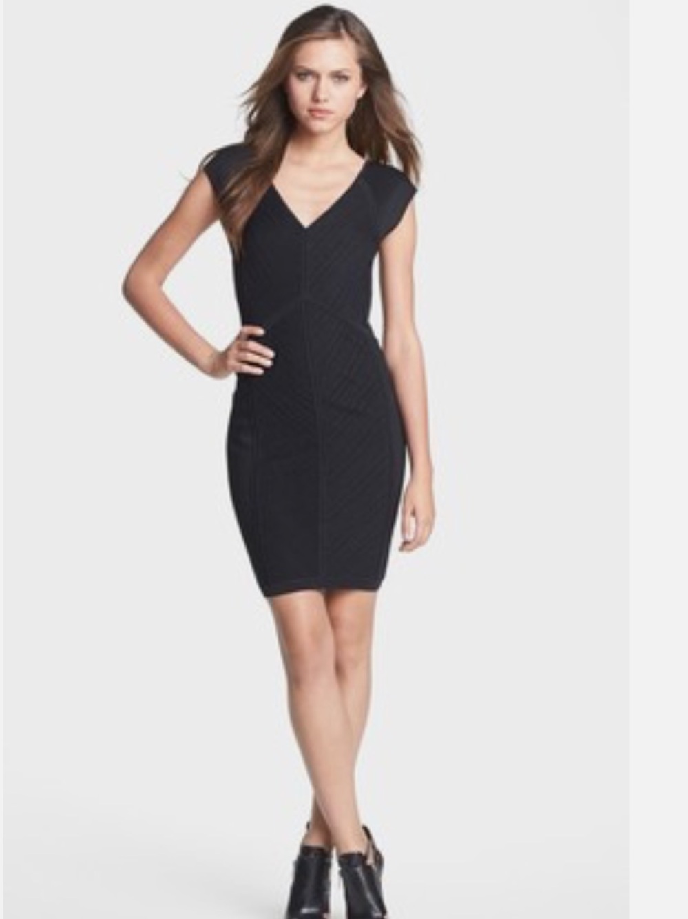 Diane von Furstenberg Cressida Knit Bodycon Cocktail Dress in Brazen Plum